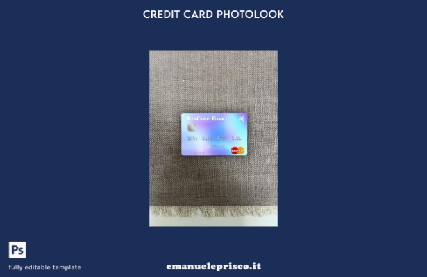 modello frontale photolook mastercard USA KeyCorp Bank in stile verificato